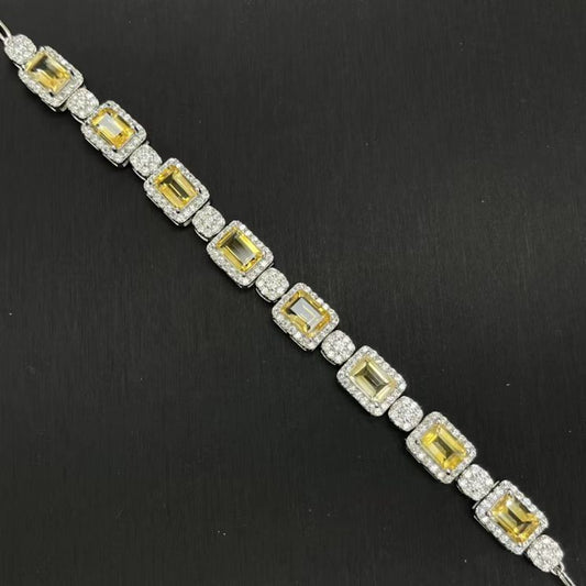 [KESAI]#CB-06 Square parcel - square stone-Crystal Bracelets